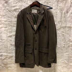 Mens XXL Orvis Brown Leather Blazer